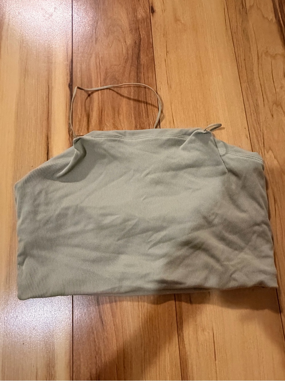 Nike Ribbed Spaghetti Strap Crop Top in Sage